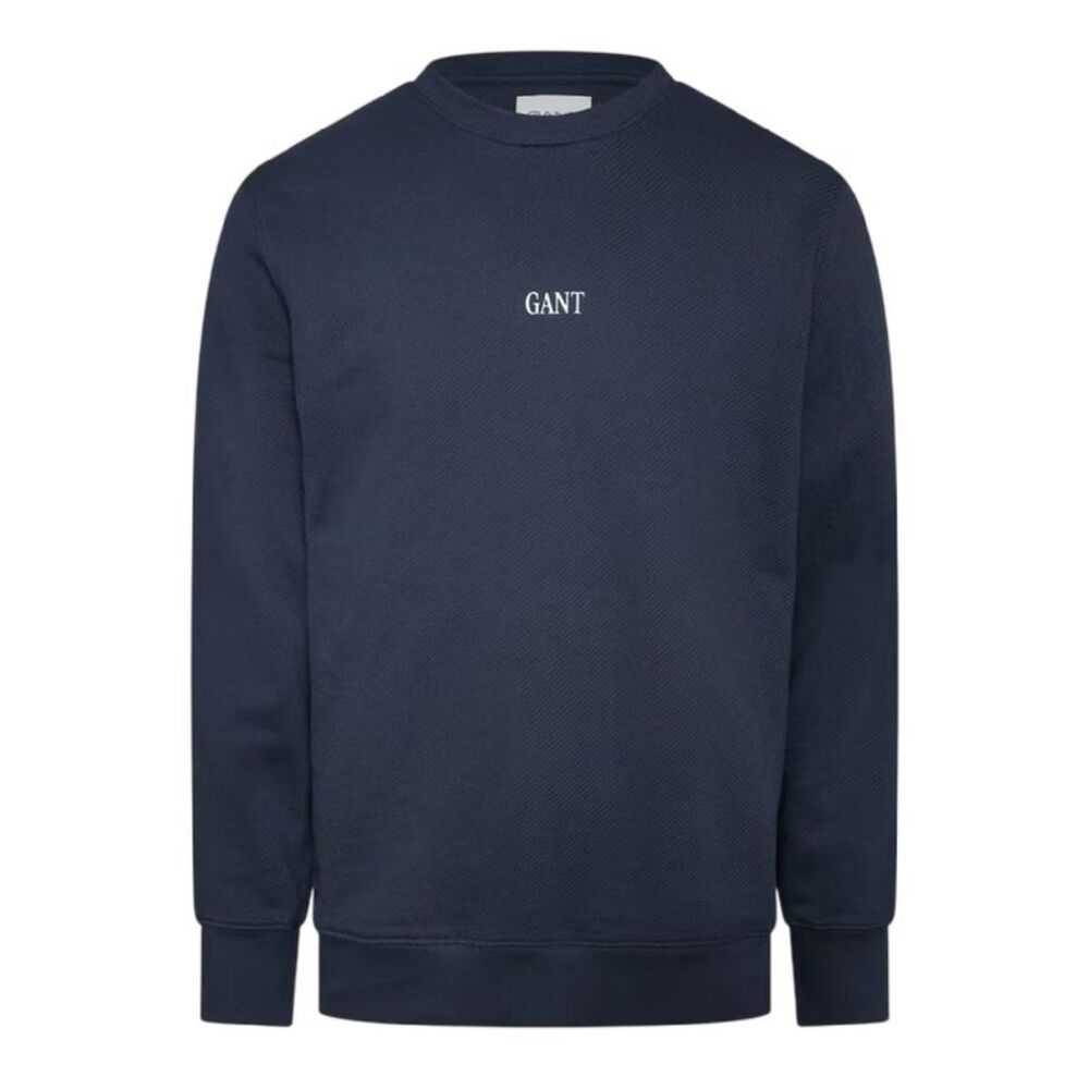 Gant Mens Logo Crew Neck Regular Sweatshirt / Black